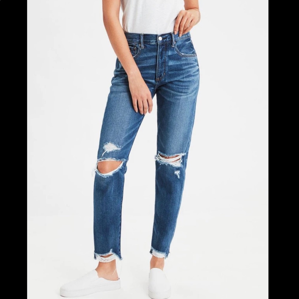High rise, “girlfriend jeans”